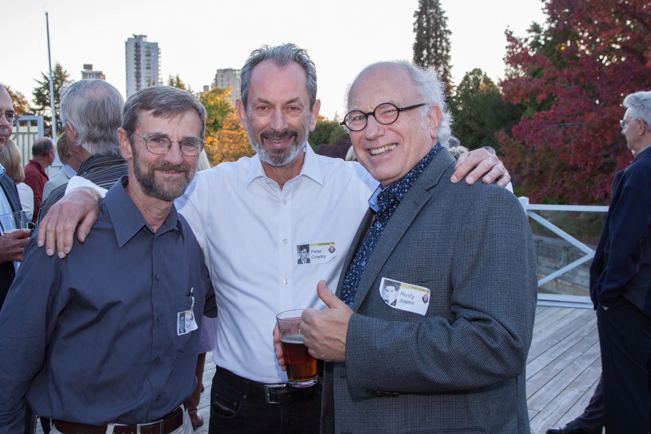 Richard Scott, Peter Cowley, and Rusty Joerin at the Class of 1965 the 50th reunion